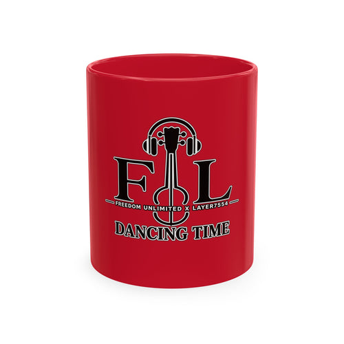 Dancing Time Ceramic Mug — EDL Music & Guitar Logo Coffee Cup