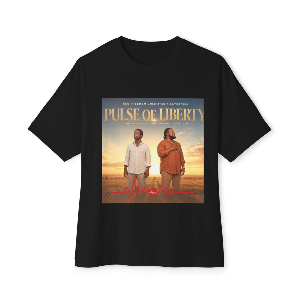 Pulse of Liberty Graphic Tee — Vintage Sunset Soul Album Art T-Shirt