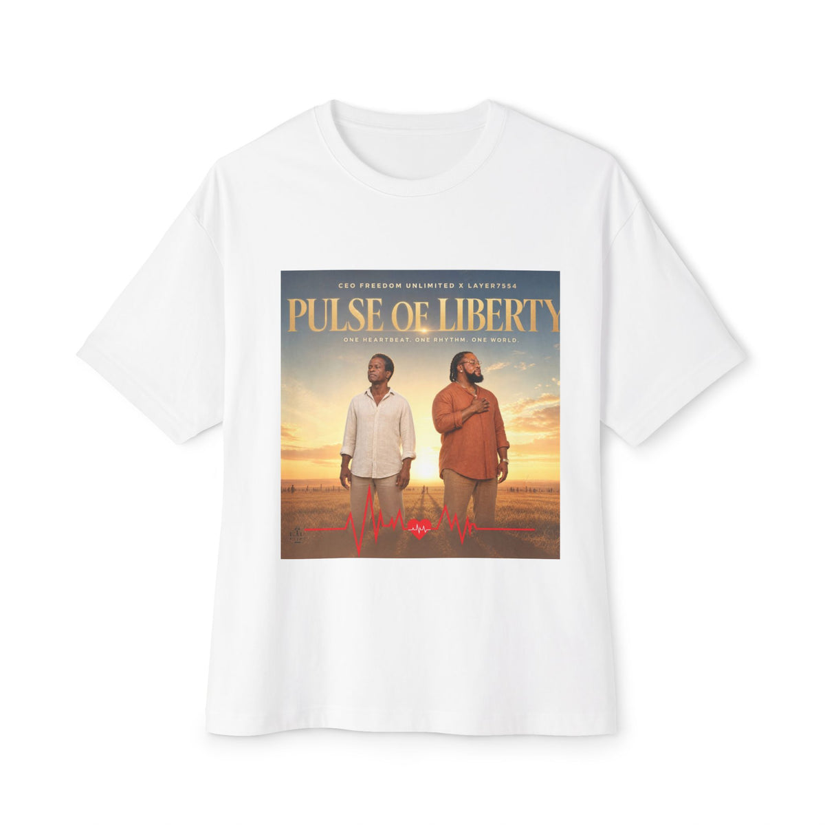 Pulse of Liberty Graphic Tee — Vintage Sunset Soul Album Art T-Shirt
