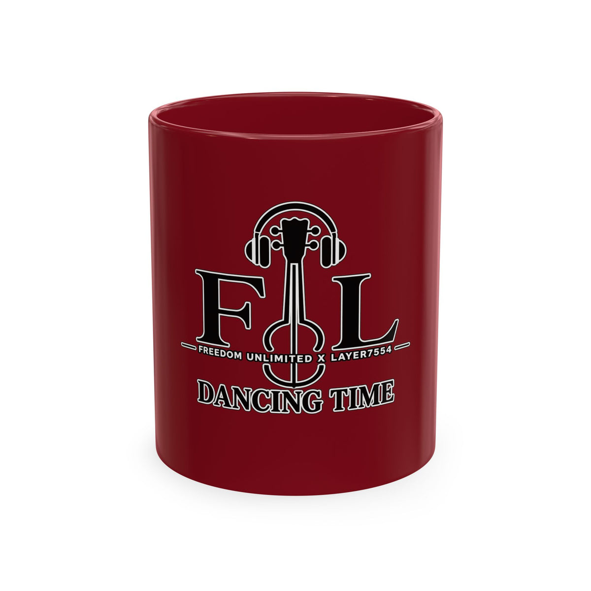 Dancing Time Ceramic Mug — EDL Music & Guitar Logo Coffee Cup