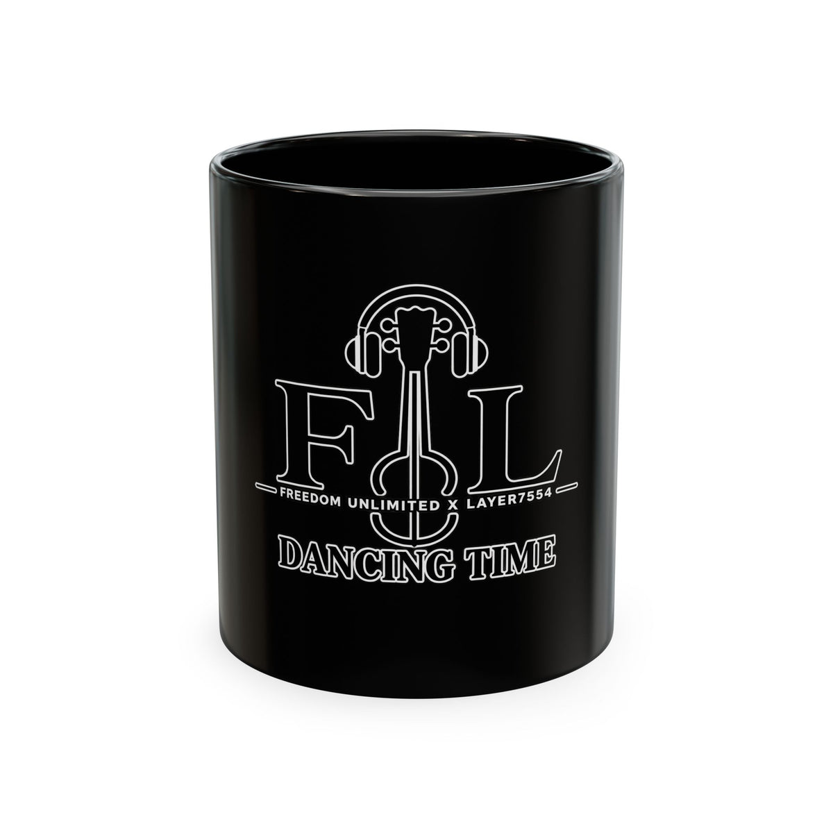 Dancing Time Ceramic Mug — EDL Music & Guitar Logo Coffee Cup