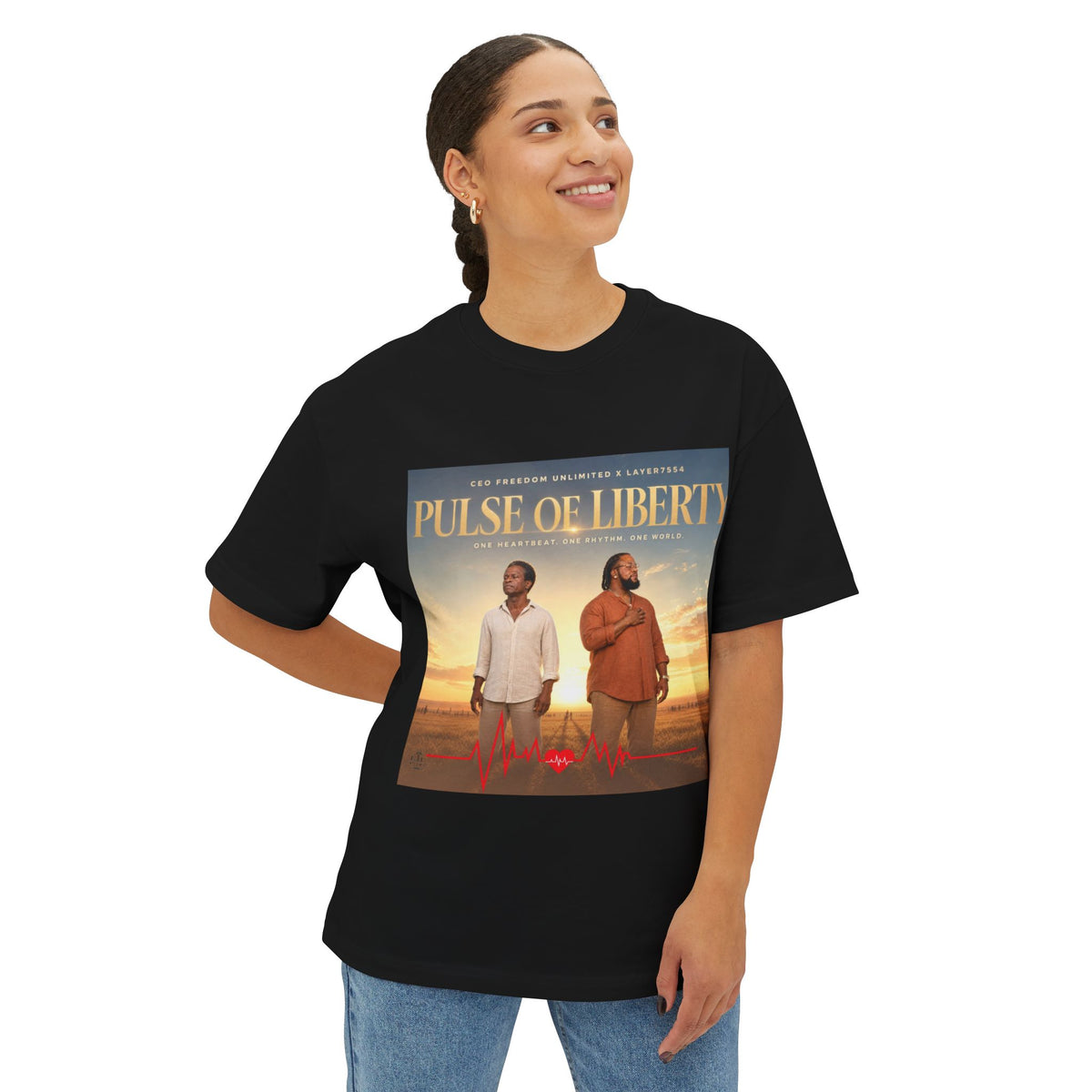 Pulse of Liberty Graphic Tee — Vintage Sunset Soul Album Art T-Shirt